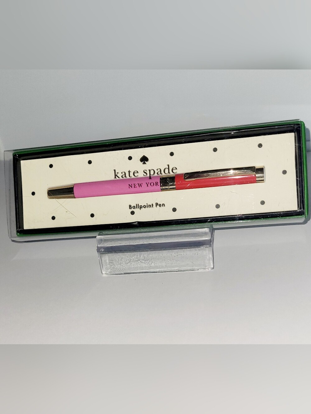 Kate Spade Pink and Red Colorblock Ballpoint Pen
